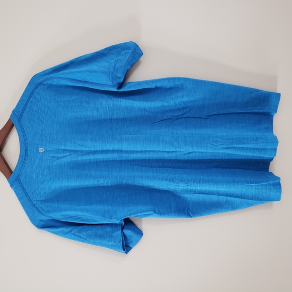 LULULEMON Blue Metal Vent Tech Short Sleeve Tee Shirt Crew Neck Top Larg… - Picture 2 of 4